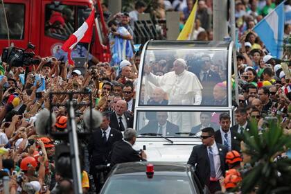 El papa Francisco durante su visita a Brasil en 2020 