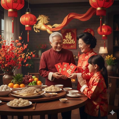 En el Año Nuevo Chino, los adultos les entregan a los niños y jóvenes sobres rojos con dinero
