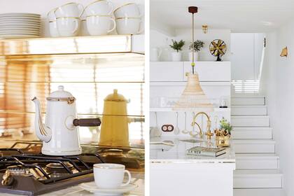 En el ascenso, notamos los delicados guiños náuticos en las campanas, los apliques de luz y las arandelas de las alacenas.