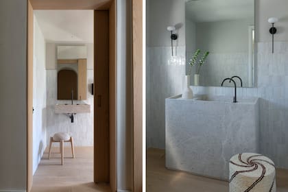 En el baño, se eligieron cerámicos artesanales.