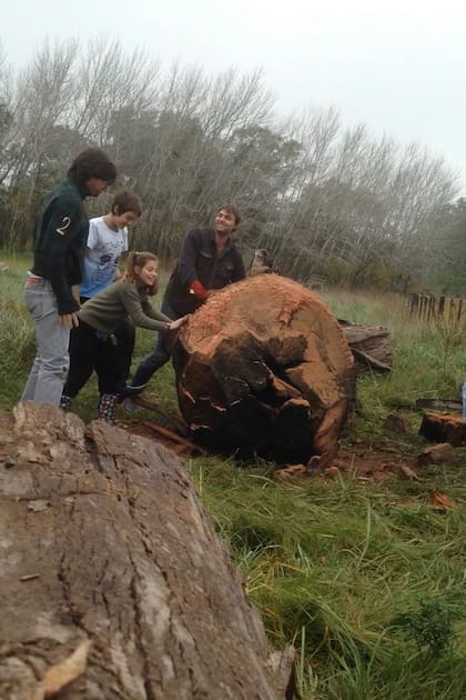 En el campo de su hermana Delfina y de su cuñado, Nacho Figueras