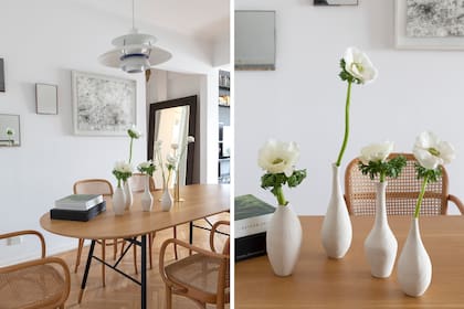 En el comedor, una mesa de Bárbara Bertone y un clásico juego de sillas Thonet.