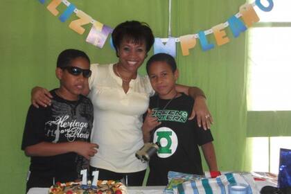 En el cumple de uno de sus hijos.