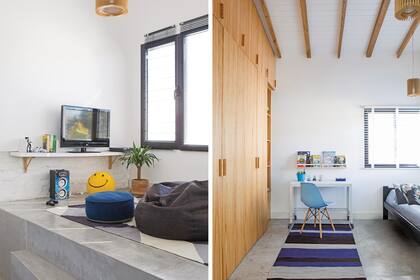 En el descanso de la escalera se generó un espacio que aprovecharon para un playroom a la medida de las necesidades del hijo mayor de Paula. Alfombras (Elementos Argentinos).