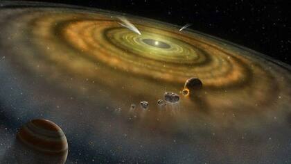 En el disco protoplanetario hay polvo y gas