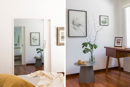 En el escritorio, mesa (Cúmulo) y obra de Lucila Sampayo.