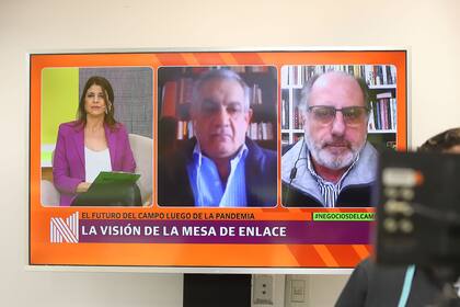 Carlos Iannizzoto, de Coninagro, y Jorge Chemes, de CRA, entrevistados por Eleonora Cole