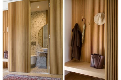 En el gran módulo de exterior varillado caben el toilette, el lavadero y un baño de servicio, que queda junto al ingreso principal de la casa