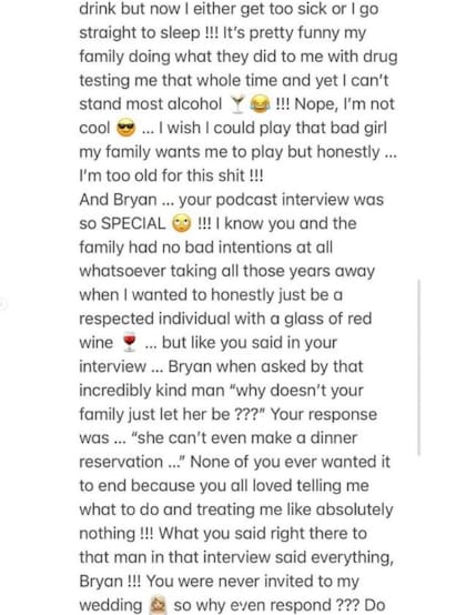 En el mensaje, Britney Spears aclaró que nunca lo habría invitado a su boda