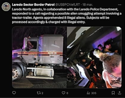 En el mes de marzo se llevaron a cabo una serie de detención por intentos de entrada ilegal a EE.UU.