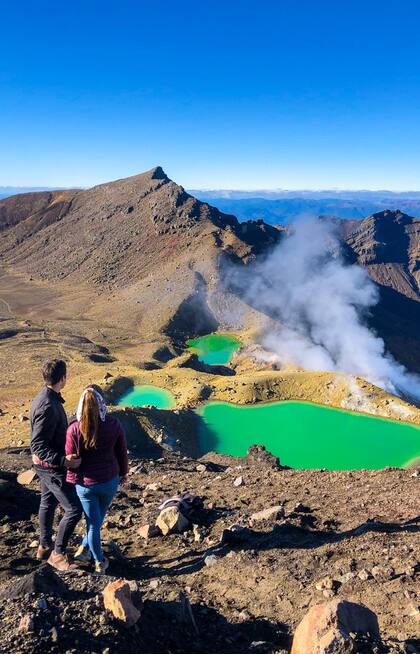 En el monte Tongariro, un volcán extinto en Nueva Zelanda.
