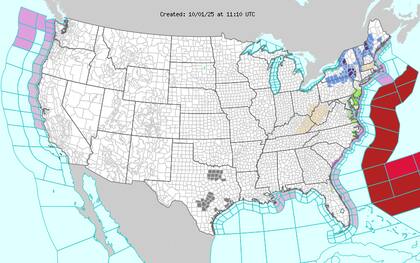 En el oeste se esperan tormentas con intervalos de lluvias intensas