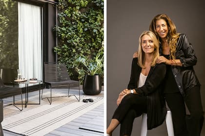 En el patio, juego de mesa de chapa y sillas con tejido de hilo de polipropileno (Good Luck Casa). Alfombra (RUGit). Deck de PVC (Patagonia Flooring). Las arquitectas Page y Faena, a cargo del proyecto de interiorismo.