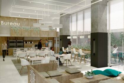 En el primer piso se ubicará una pequeña cafetería y espacio verde.