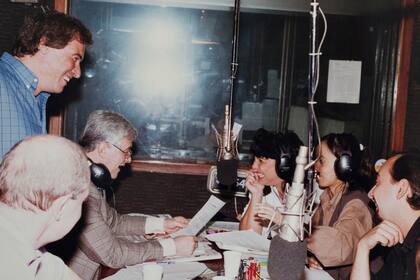 En el programa de Héctor Larrea, con el equipo de trabajo