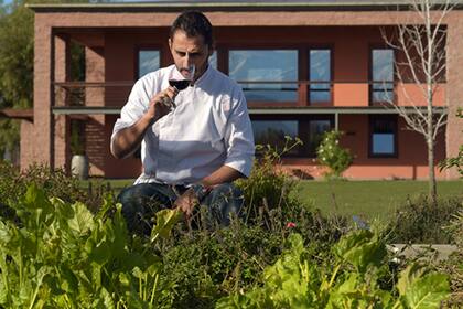 En el restaurante de la bodega Ruca Malen.