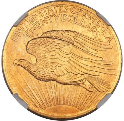 En el reverso se puede apreciar un sol creciente en la parte inferior que muestra destellos tanto en el reverso como en el anverso