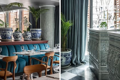 En el salón interior, madera, mármol y una paleta oceánica crean un bistró de espíritu vintage. Sitio de referencia para los de Montevideo, el hotel es la síntesis del ser nacional. Así se siente ser la capital más austral del continente.