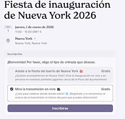En el sitio oficial está la opción para registrarse a la transmisión en vivo de la ceremonia