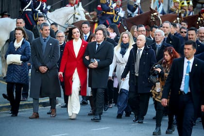 En el Tedeum de 2024, Villarruel con Milei del brazo bajo la atenta mirada de Karina