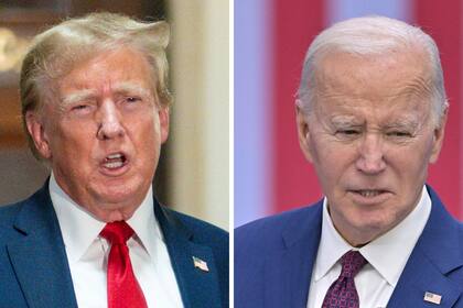 En esta combinación de fotografías se muestra al expresidente de EEUU Donald Trump (izquierda) y al presidente Joe Biden. (AP Foto)