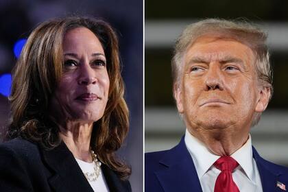 En esta combinación de fotos de archivo aparece la candidata presidencial demócrata y vicepresidenta, Kamala Harris, izquierda, en un evento de campaña en Charlotte, Carolina del Norte, el 12 de septiembre de 2024, y el candidato presidencial republicano y expresidente, Donald Trump, en una asamblea pública de campaña en Warren, Michigan, el 27 de septiembre de 2024. (AP Foto)