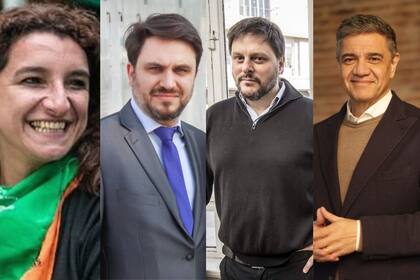 En esta edición, los cuatro candidatos a jefe de gobierno porteño confirmaron su participación en el debate (de izquierda a derecha: Vanina Biasi, Ramiro Marra, Leandro Santoro y Jorge Macri)