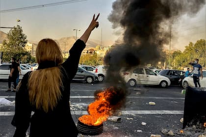 Protestas por la muerte de Mahsa Amini en Teherán, en octubre de 2022