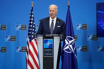 En esta imagen de archivo, el presidente de Estados Unidos, Joe Biden, interviene en una conferencia de prensa tras una cumbre de la OTAN, en la sede de la Alianza, en Bruselas, el 24 de marzo de 2022.
