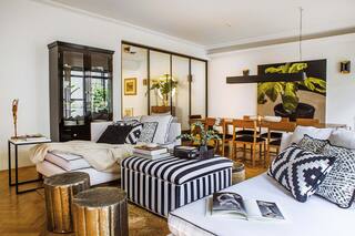 Un departamento en blanco y negro, con el verde como único “permitido”.