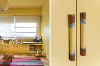 En este dormitorio, se sumaron nuevos tiradores pintados a mano diseñados por Rosa Benedit.