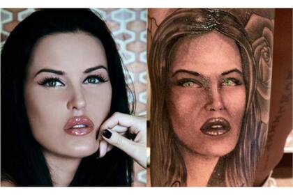 En este primer tatuaje, dijo Natalie, "la habían hecho más diabólica"