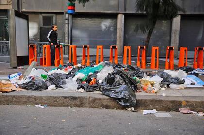 En la zona del Obelisco se acumuló la basura no recolectada