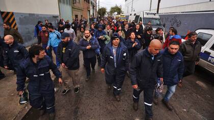 Los trabajadores de Pepsico luego del violento desalojo