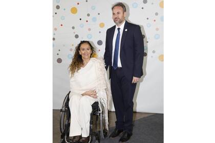 Gabriela Michetti al llegar a la cena