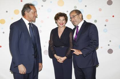 Daniel Scioli al llegar a la cena