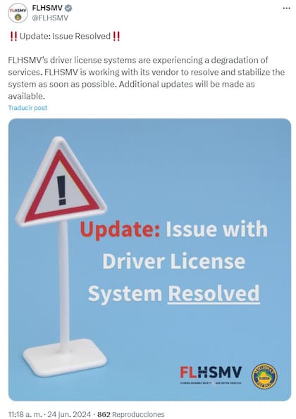 En junio de este año, notificaron acerca de problemas en los servicios de la licencia de conducir digital de Florida