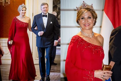 En junio, en la recepción ofrecida por el presidente de la República Checa, Petr Pavel, en Praga, impactó con un vestido de escote asimétrico firmado por Jan Taminiau. Es el mismo modelo que había elegido para un banquete de Estado en el Palacio de Quirinale de Roma, en 2017. En ambas oportunidades usó la tiara Mellerio con rubíes.