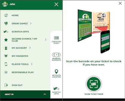 En la app de la Lotería de Nueva Jersey se pueden escanear los boletos para comprobar si son ganadores