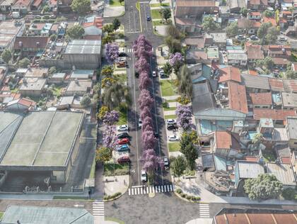 En la avenida Rolón invertirán 11.000 millones de pesos; entre otros cambios, sumarán un bulevar, como muestra el render