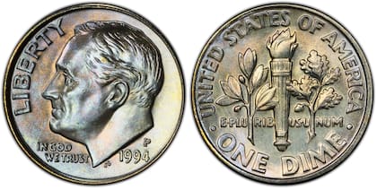 En la cara está la clave: la letra P bajo el retrato de Franklin D. Roosevelt