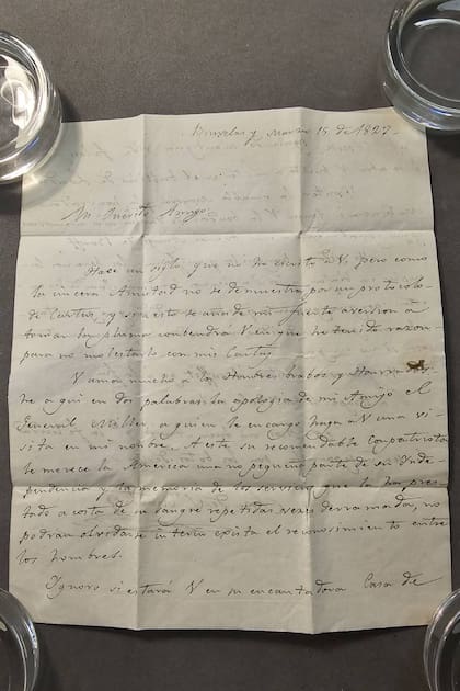 En la carta que descubrieron los investigadores, San Martín le presenta a su amigo James Duff a su otro amigo británico, William Miller