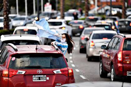 En la ciudad de Tigre la protesta se realizó con una caravana de vehículos