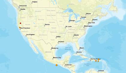 En la costa del Pacífico sur de Estados Unidos se localiza la Falla de San Andrés que ocasiona sismos frecuentes en la región
