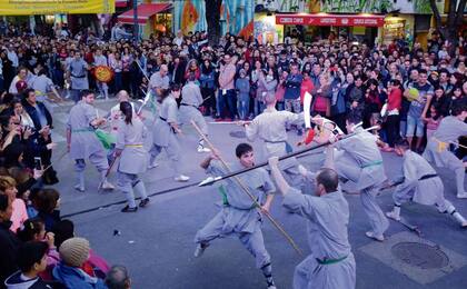 En la edición del Festival de la Luna, hubo también demostraciones de diferentes artes marciales