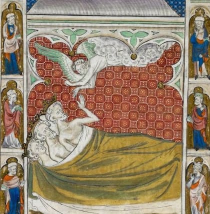 En la época medieval, los Reyes Magos bíblicos eran representados a menudo durmiendo en la misma cama.