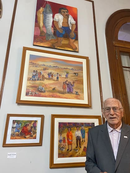 En la feria de arte de Chaco, un maestro reconocido: Rodolfo Schenone. Por su obra, la galería Carmen Tenerani recibió un premio adquicisión.