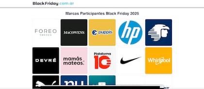 En la página oficial del Black Friday Argentina se anuncian las marcas que participan del evento