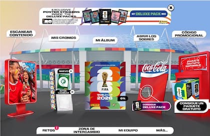 En la página web de Coca-Cola se encuentra disponible un álbum de figuritas digital, idéntico al real, con sobres que se desbloquean diariamente