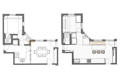 En la pata más corta de la ‘L’ se mantuvo la dependencia como espacio “comodín” invirtiendo la ubicación de la puerta del baño para que sea un toilette de uso común.